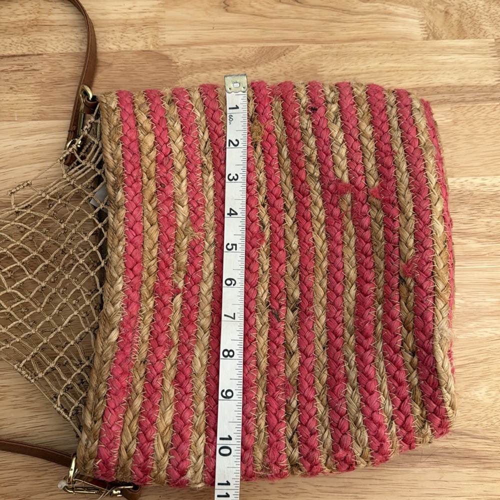 Nanette Lepore Pink and Tan Jute Bucket Bag - Picture 12 of 16